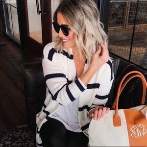 BP Navy striped cardigan